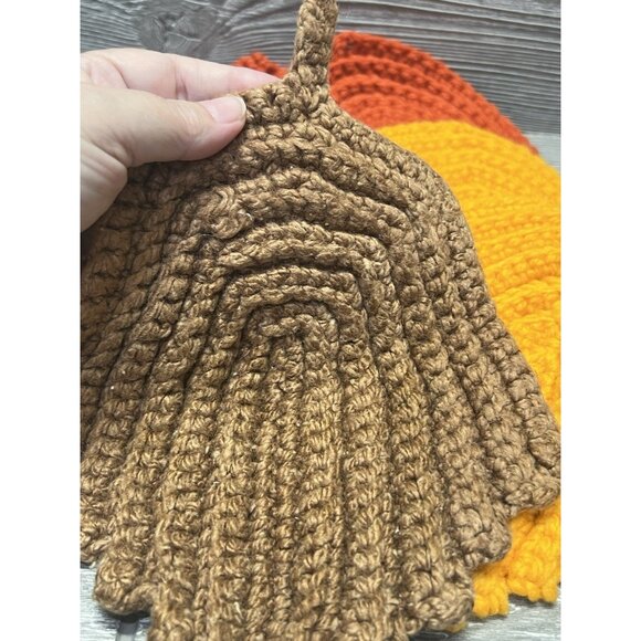 Crocheted Potholders 5 Trivets Fall Leaves Handmade Kitchen Autumn 8.5” X 6.5” - Picture 2 of 6